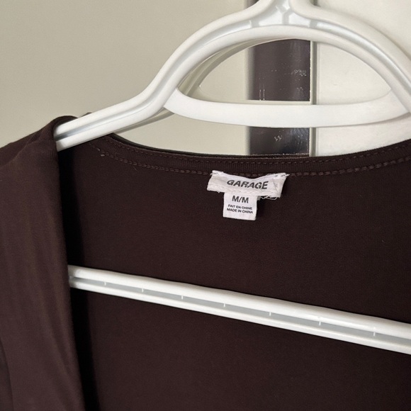 Free W/ Purchase - Garage Square Neck Waist Length Top in Brown - Picture 3 of 8